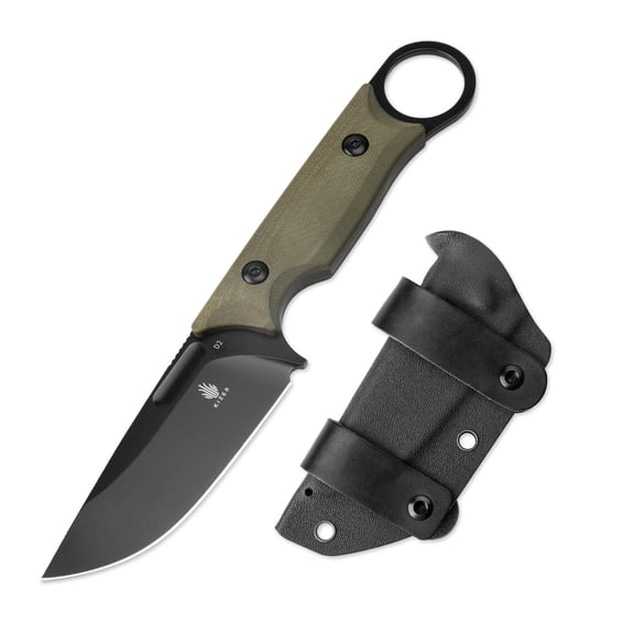 Kizer Cabox D2 Steel Fixed Blade Hunting Knife, 3.36 inch, G10 Handle with Sheath, Survival & EDC