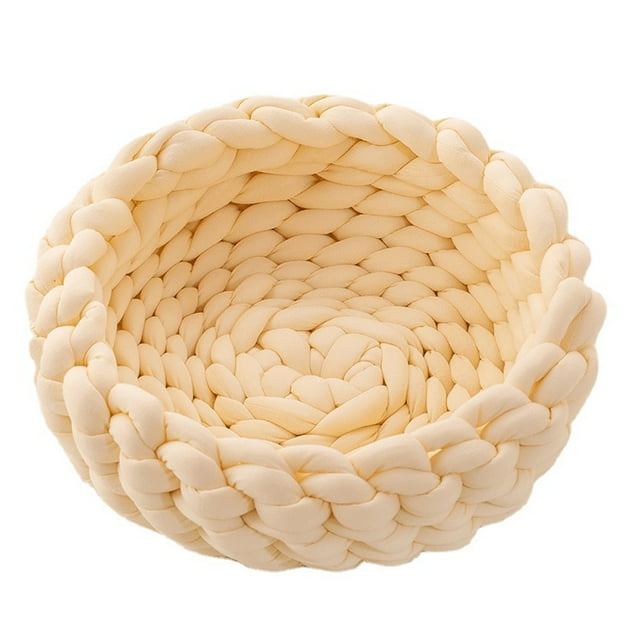 Lits pour Chats d'Intérieur Chiens, Lit pour Chaton Chiot Chaton Rond Doux Polyester Coton Coussins pour Animaux Lits Lavables