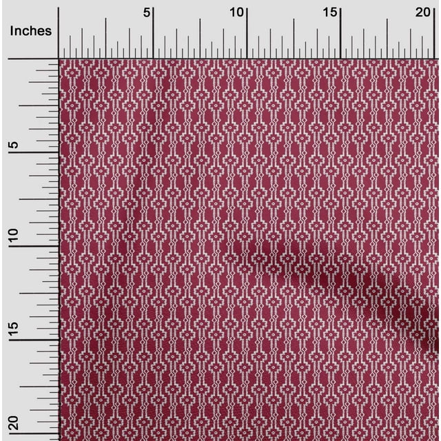 oneOone Viscose Chiffon Fabric Geometric Block Print Fabric By The Yard 42 Inch Wide