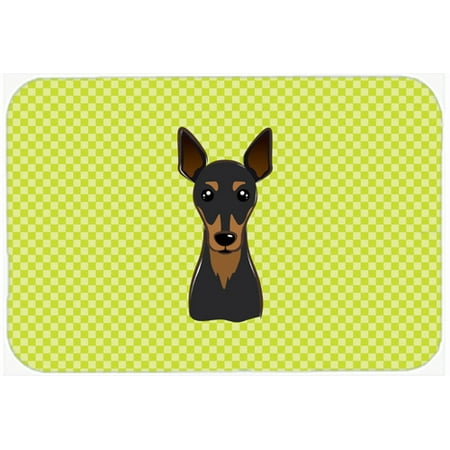 Checkerboard Lime Green Min Pin Mouse Pad, Hot Pad or Trivet BB1302MP