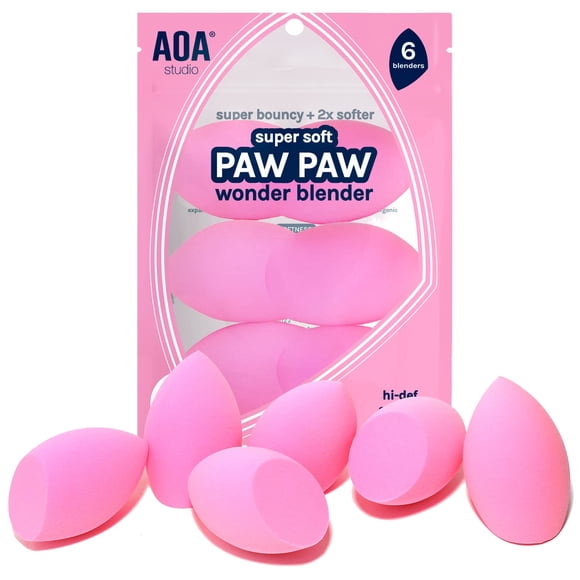 Set de esponjas de maquillaje sin látex de la colección AOA STUDIO, 6 unidades