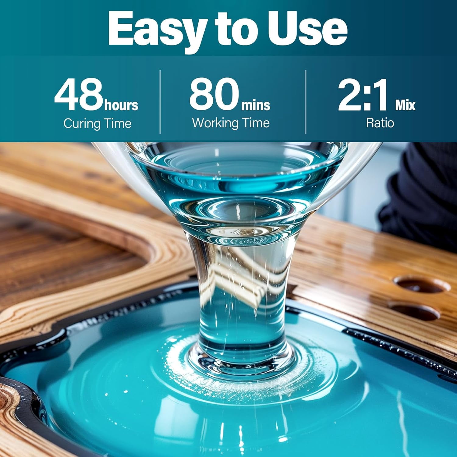 LET'S RESIN Deep Pour Epoxy - 1.5 Gallon, 2-4 Inch Clear, Bubble Free for River Tables, Flower Art & Crafts