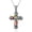 Multicolored, variant on Mens Cross Necklaces Black Oxidsized Murano Style Flower Stainless Steel Chain Size 20" Catholic Faith Religious Glass Jewelry Christian Birthday Christmas Gifts for Women
