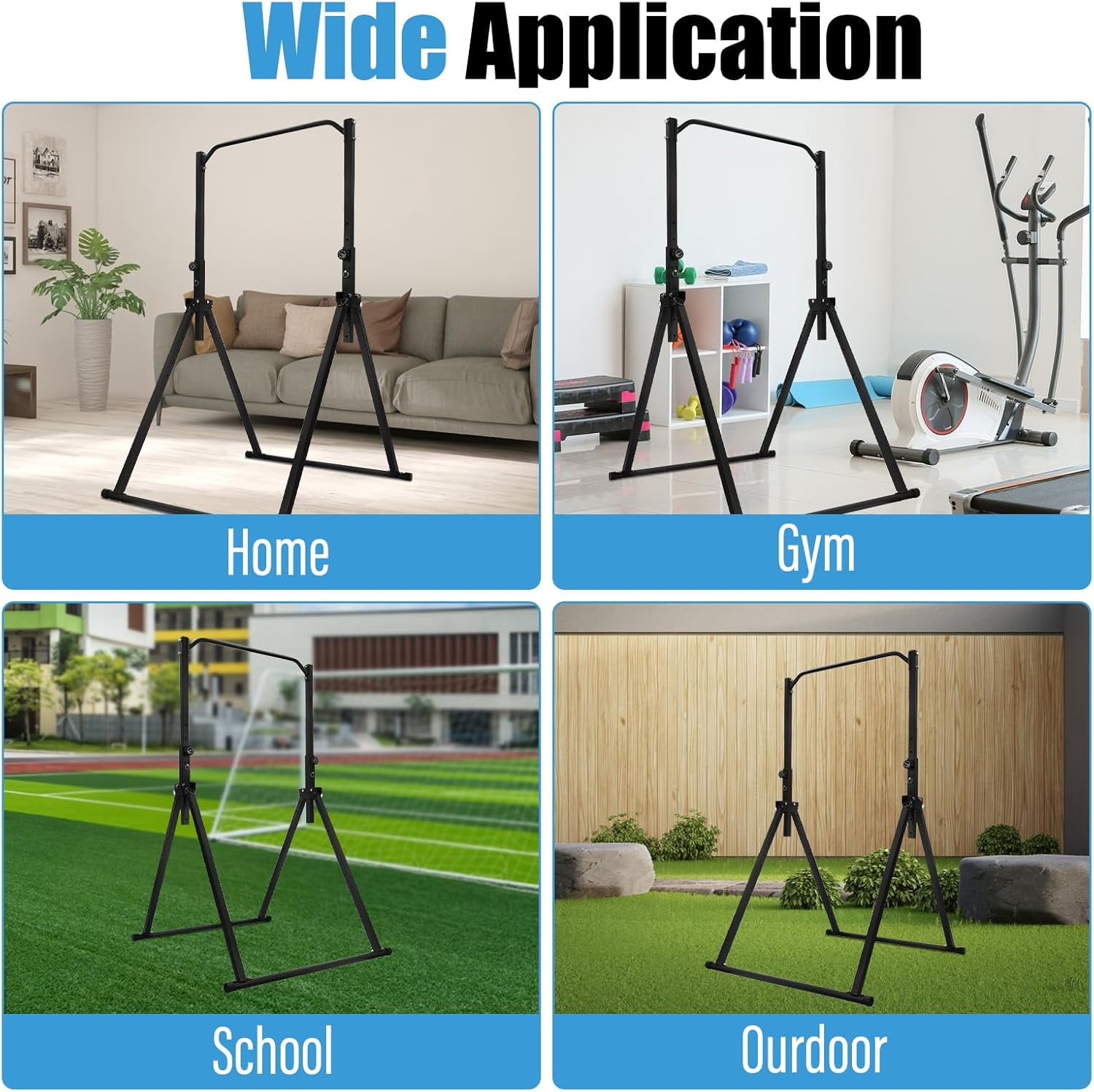 Foldable Pull Up Bar, Power Tower Workout Dip Station Height Adjustable Pull Up Bar for Home, Gym Training Equipment