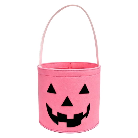 HAYIMI Kids Halloween Candy Bag Lightweight Pumpkin Pattern With Top Handle Reusable Bucket Children Party Storage Handbag