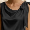 thumbnail image 4 of LNWUY Womens Satin Tank Tops Crew Neck Sleeveless Summer Blouses Dressy Casual Shirts Fashion Business Work Comfy Outfits Black L, 4 of 7