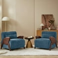 thumbnail image 5 of Modern Chaise Lounge Chair Indoor with Plush Cushioning, Comfortable Armrests for Living Room, Bedroom, Office, Blue, 5 of 5