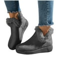 thumbnail image 4 of Xfvqtps Womens Wedge Heel Ankle Boots Fleece Lined Winter Shoes Fashion Warm Snow Boots for Fall and Winter Casual Comfortable Outdoor Wear Gray, 4 of 9