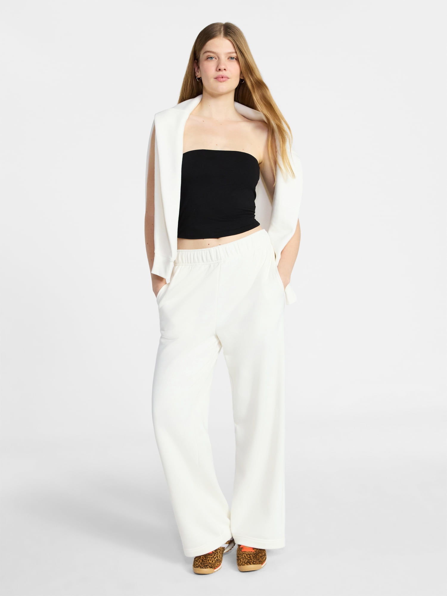 No Boundaries Soft Fleece Wide Leg Pants, 30” Inseam, 1 or 2-Pack, Women’s XXS-4X