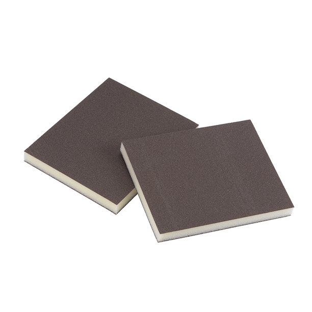 Sanding Sponge 220 Grit Sanding Block Pad 4.7" x 3.9" x 0.4" Brown 2pcs
