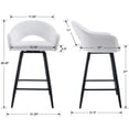 thumbnail image 2 of 27" Modern Swivel Bar Stools Set of 2, Velvet Counter Height Stools with Metal Legs, Hollow Curved Backrest for Kitchen Island, Home Bar, Bistro, Cream White, 2 of 9