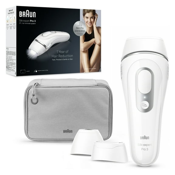 Braun Silk·expert Pro 3, PL3221 IPL for Women and Men, At-Home Hair Removal System, with Venus Razor, Zip Pouch, Wide Head and Precision Head