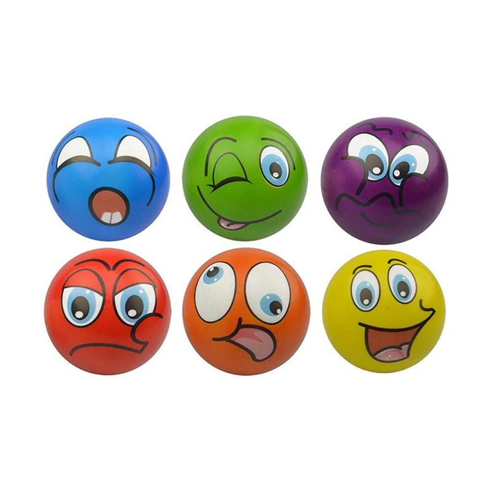 PlayWorld Mini Emoji Soft Foam Stress Balls (24 Balls Per Box)