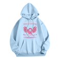 thumbnail image 4 of Cathalem Chandail à Capuche Mode Automne pour Femmes en Polaire Basique Uni, Bleu G, 4 of 4