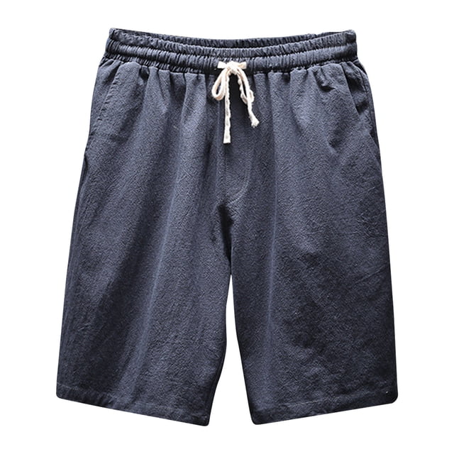 Mens Summer Lounge Shorts Drawstring Elastic Knee Length Shorts Casual Loose Lightweight Workout Shorts with Pockets