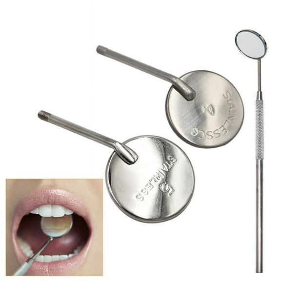 1pcs Dental Mouth Mirror with Handle Stainless Steel Oral Reflector