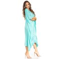 thumbnail image 4 of Sakkas Clementine Third Women's Tie Dye Caftan Dress/Cover Up Beach Kaftan Summer - 41-Aqua - One Size, 4 of 5