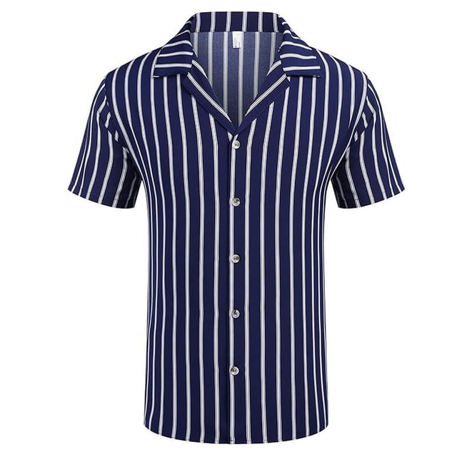 Camisas de Lino para Hombres, Casual Vintage Bowling Manga Corta Cuba Playa de Verano Camisa Botón Arriba Hecha de Poliéster Elástico de Cuatro Lados, Hombre Manga Corta Botón Abajo Camisas