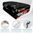 thumbnail image 4 of Full Quilt Set 78''x90'', Mushroom Lightweight Bedspread Coverlet Set with 2 Pillow Shams, Botanical Watercolor Gnomes Butterfly Leaf Plant Breathable All Season Quilt Bedding for Bedroom/Guest Room, 4 of 9