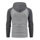 thumbnail image 4 of Sudadera con capucha para hombre, informal, deportiva, con cuello alto, botones, patchwork, manga larga, sudadera tipo jersey, blusa para hombre, 4 of 6
