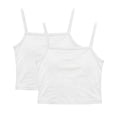 thumbnail image 2 of NAISIBABY Girls Crop Camisole 2-Pack, Cotton Breathable Spaghetti Strap Ultra-Soft Scoop Neck Undershirt Tank Tops White Size 6, 2 of 7