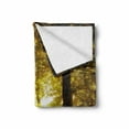 thumbnail image 2 of Fall Soft Flannel Fleece Throw Blanket, Blurry Hazy View of Forest Defoliation Mysterious Dramatic Dreamlike View, Cozy Plush for Indoor and Outdoor Use, 50" x 70", Pale Green Red Brown, by Ambesonne, 2 of 6