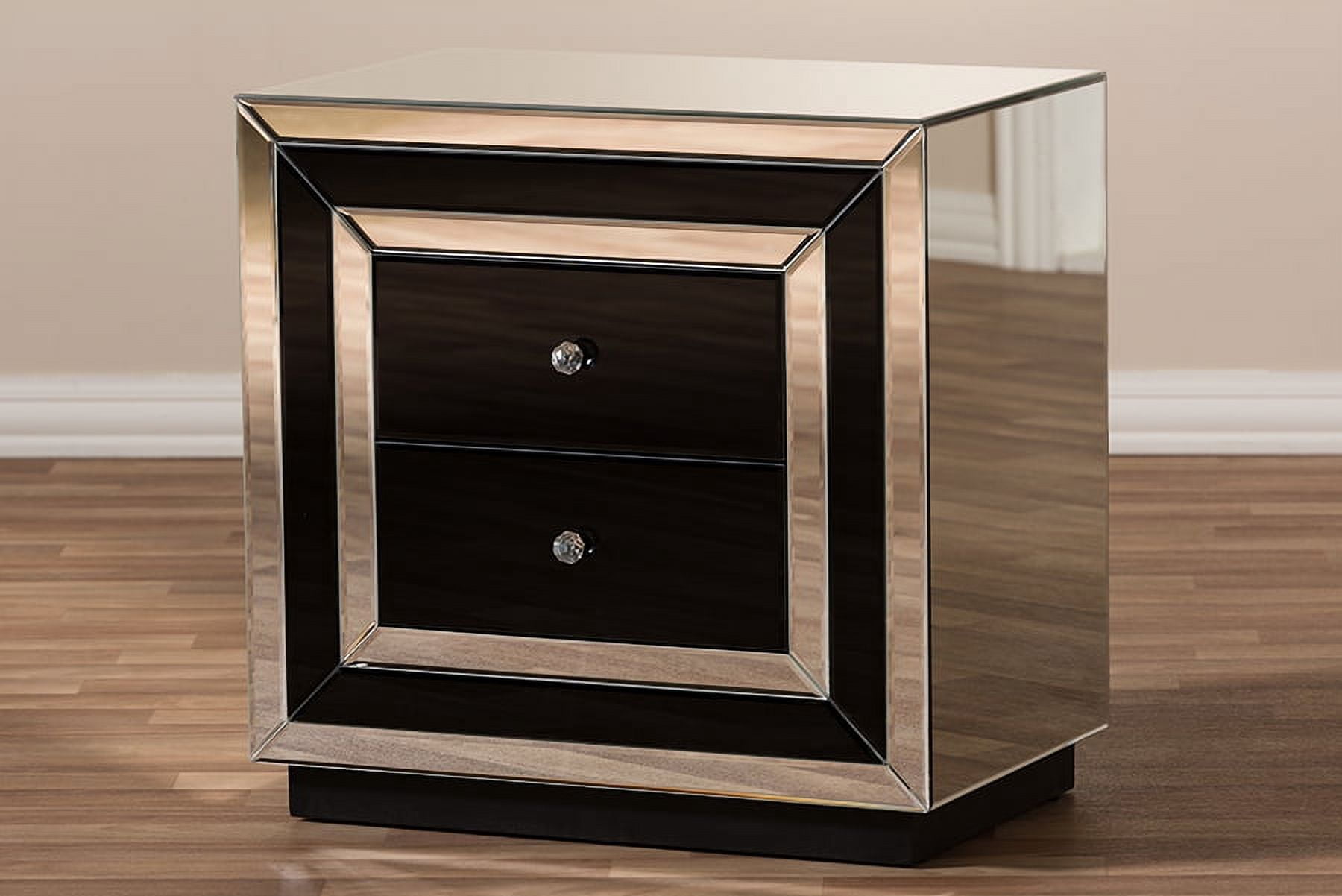 Baxton Studio Cecilia Hollywood Regency Glamour Style Mirrored 2-Drawer End Table
