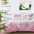 thumbnail image 3 of Winter Watercolor Pink Trees Bedding Duvet Cover Set Queen 4 Pieces Snowflake Plant Christmas Gradient Bedding Set with Zipper Closure,1 Comforter Cover 90x92 Inches 1 Flat Sheet & 2 Pillow Cases, 3 of 7