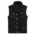 thumbnail image 2 of GZWYHT Mens Tank Tops,Sleeveless Shirts Men's New Fashion Denim Vest Casual Cowboy Jacket In Shoulder Blouse Vest for Men,Mens Casual Shirts Black 3XL, 2 of 9