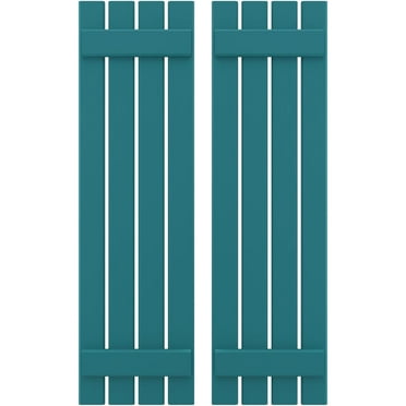 Ekena Millwork 15 1/2"W x 71"H Americraft Four Board (2 Batten) Exterior Real Wood Spaced Board-n-Batten Shutters (Per Pair), Antigua