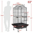 thumbnail image 2 of Renwick Extra Large Bird Cage with Rolling Stand, 3 Feeding Bowls and 2 Perches, Black, 2 of 7