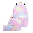 thumbnail image 2 of Mochila escolar con degradado de agua para adolescentes y bolsa para el almuerzo., 2 of 6