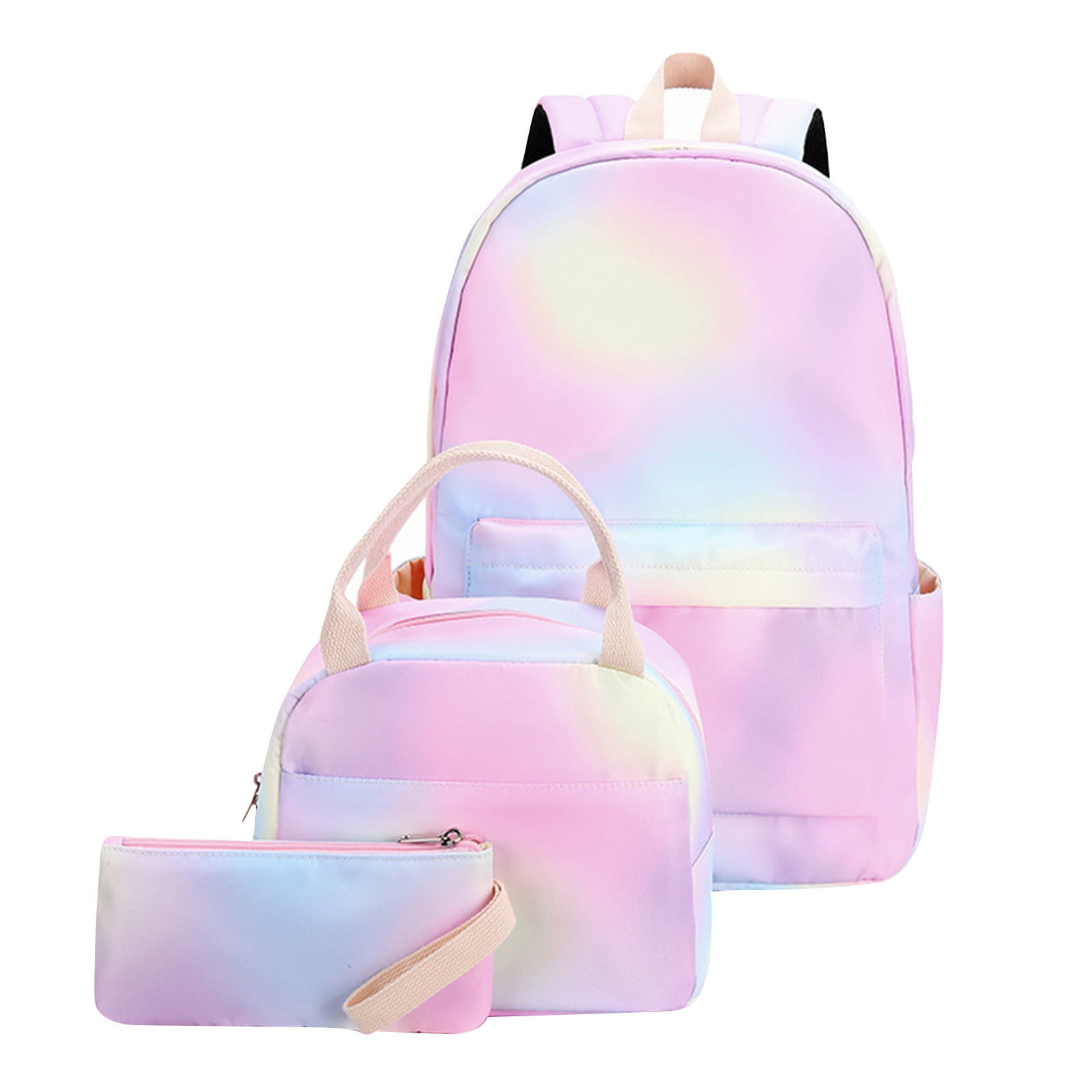 Unbranded Little Girls Backpack With Lunch Box Gradient Lightweight Water Backpacks For Teen Girls School Backpack With Lunch Bag Backpack With Lunch