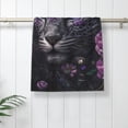 thumbnail image 5 of KLL Purple-Eyed Floral Leopard Ultra Absorbent & Soft Hand Towels for Bath, Hand, Face, Gym and Spa-27.5x16in, 5 of 7