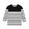thumbnail image 3 of GaThRRgYP Summer Tops for Women,Womens Summer Tops Loose Fit,Boys Girls Shirts Interest Stripe Print Tshirt 3/4 Sleeve Top Funny Graphic Tshirts 3-12 Years Black#4 7 Years, 3 of 4