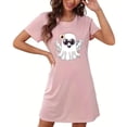 thumbnail image 4 of MuZeFu Womens Nightgowns Sleepwear Soft Pajama Dress Nightshirts Women's Oversized Short Nightgown Fashion Chest Print Short Sleeve Nightdress, 4 of 5