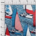 thumbnail image 2 of oneOone Velvet Teal Blue Fabric Nautical Sewing Fabric By The Yard Printed Diy Clothing Sewing Supplies 58 Inch Wide, 2 of 7