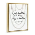 thumbnail image 5 of Stupell Industries Classy and Fabulous Fashion Quote with Pearls Metallic Gold Framed Floating Canvas Wall Art, 16x20, by Amanda Greenwood, 5 of 5