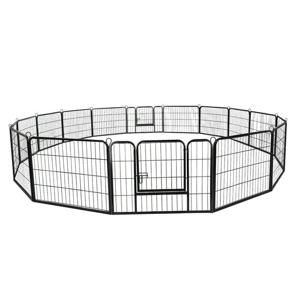 ZENY 24"H Heavy Duty Metal Pet Dog Playpen Kennel Fence, 16 Panels