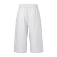 thumbnail image 5 of JJHGVB capris pants Cropped Pant pedal pushers for women gaucho pants for women Knee Length Capri Pants women's capris active pants women Lounge Slacks Straight Leg Pants Loose Fit White 2XL, 5 of 6