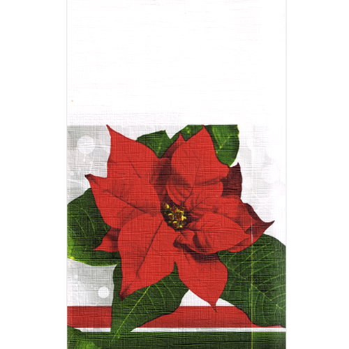 Christmas 'Silver Poinsettia' Paper Table Cover Set (3pc)
