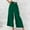 Green, variant on Idoravan Women's Size Pants Women Casual Solid Linen Drawstring Elastic Waist Long Wide Leg Pants