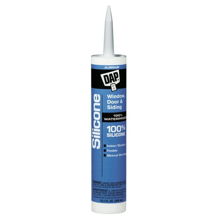 - DAP All-Purpose 100% Silicone Rubber Sealants, 10.1 oz , Aluminum