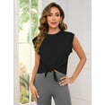 thumbnail image 6 of Demotime Women's Activewear Tops Black Casual Trendy Workwear Tees, 6 of 8