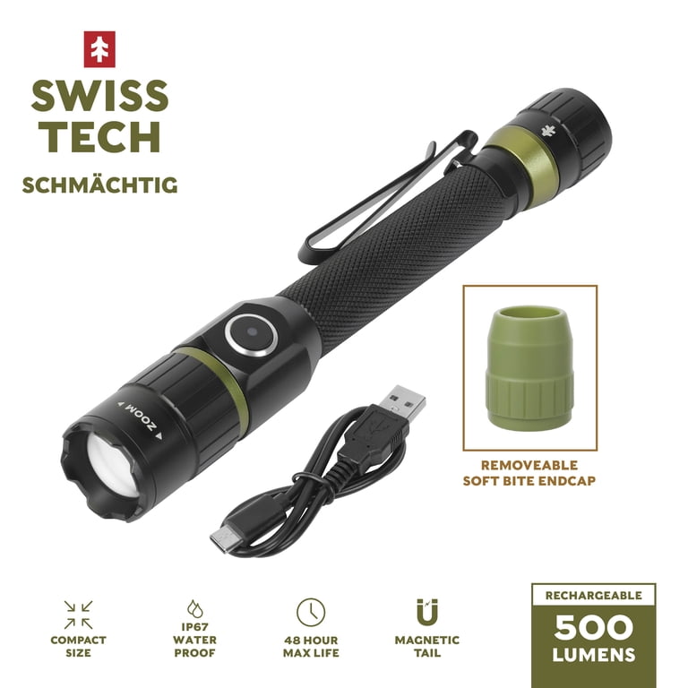 500 lumens rechargeable flashlight Police Security Flashlights Long Throw Headlamp Black The flashlights attach magnetically into each end of the gooseneck Coast HP3R 500 Lumen Rechargeable