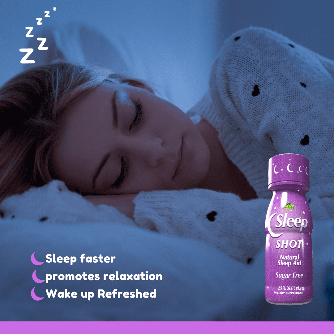Sleep Shot - Natural Sleep Aid 10 MG of Melatonin - 2.5oz Shot Bottle - 20 Pack