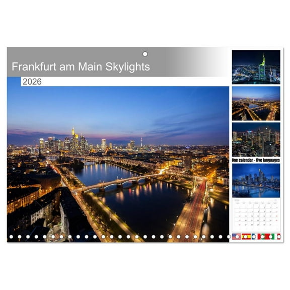 Frankfurt am Main Skylights (Monthly Wall Calendar 2026 11.7 x 16.5 (open)), CALVENDO 14 Month Calendar