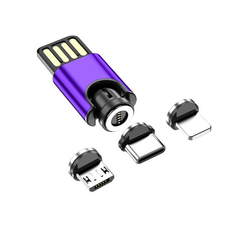 

Phone Charger ，3 In 1 Magnetic Suction Adapter USB Portable Adapter Universal Magnetic Suction Adapter Works With All Devices