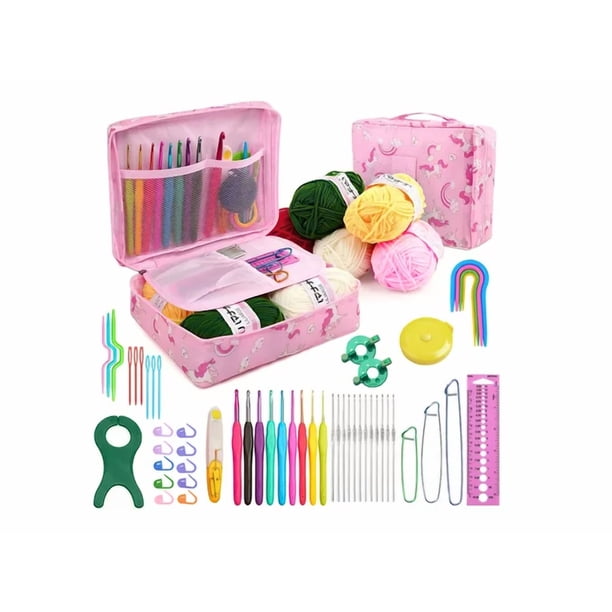 Kit Xtellar Completo de Ganchillo para Tejer Bordado de Set de Costura,Kit De Agujas De Ganchillo Y Accesorios Para Tejer multicolor