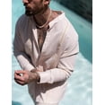 thumbnail image 5 of COOFANDY Men's Cuban Guayabera Shirts Long Sleeve Button Up Shirts Casual Linen Shirt, 5 of 8